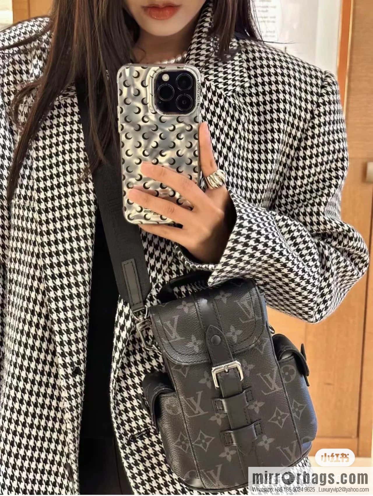 [Boutique‑grade] M82769 black flower, men's bag mini backpack series, new NANO CHRISTOPHER handbag in autumn and winter