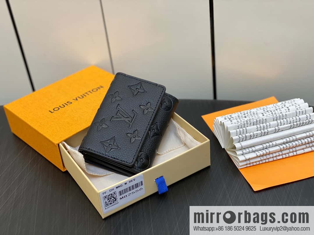 [Premium‑quality] M82556 black full leather tri-fold wallet series wallet