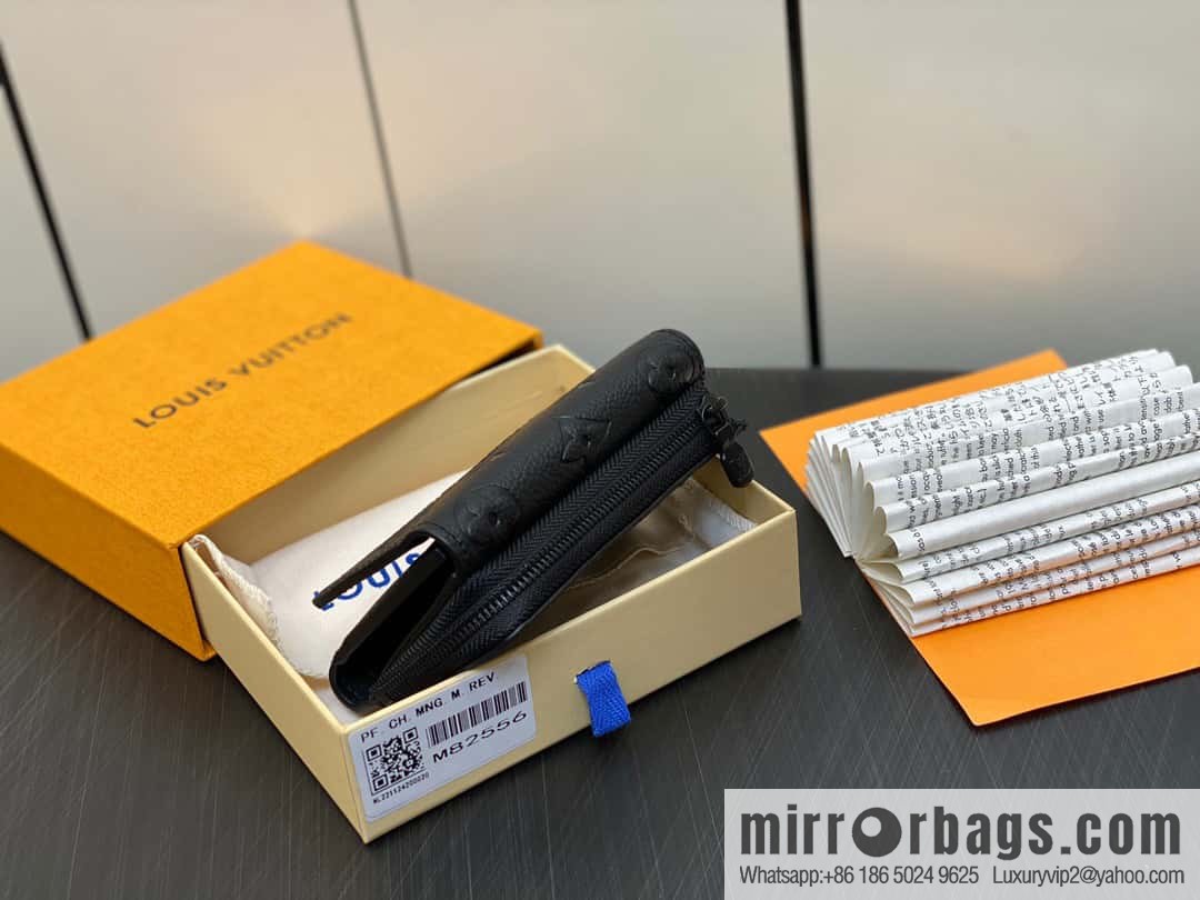 [Premium‑quality] M82556 black full leather tri-fold wallet series wallet