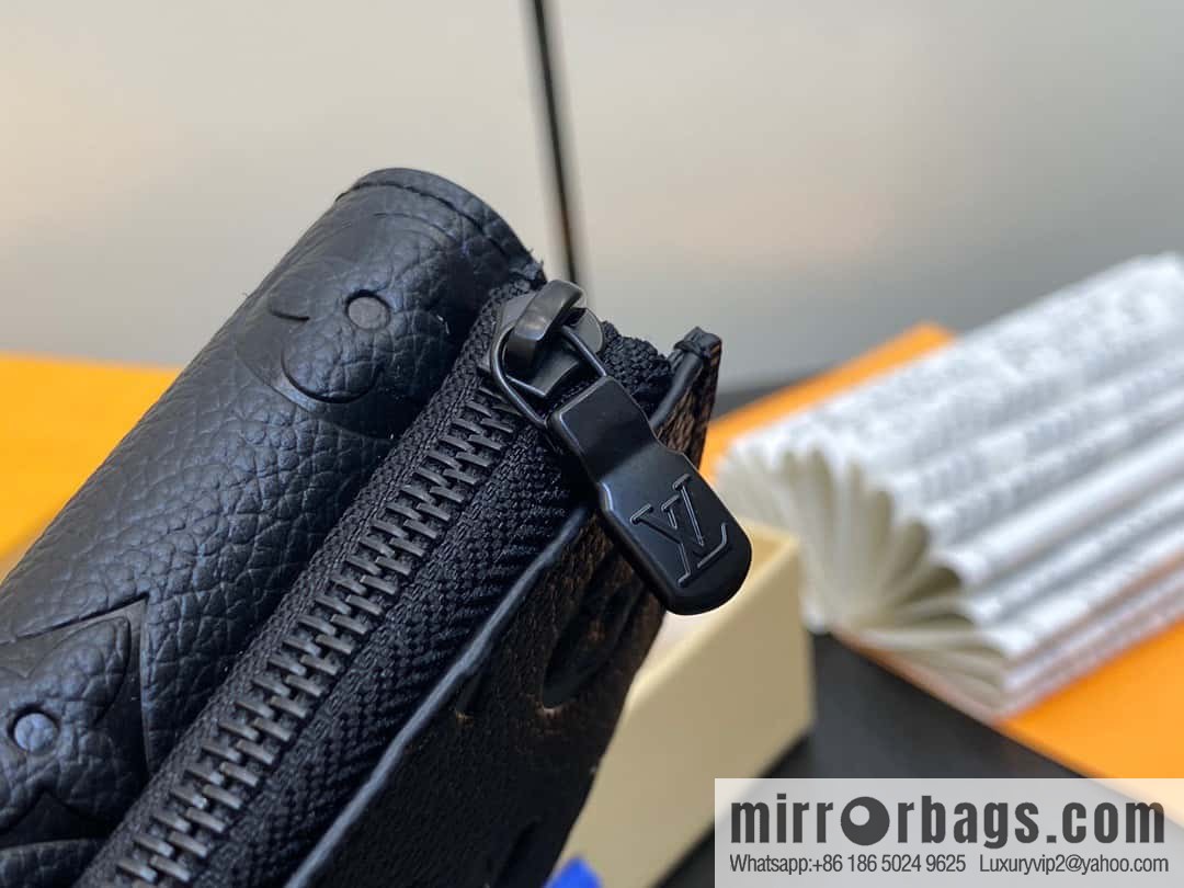 [Premium‑quality] M82556 black full leather tri-fold wallet series wallet