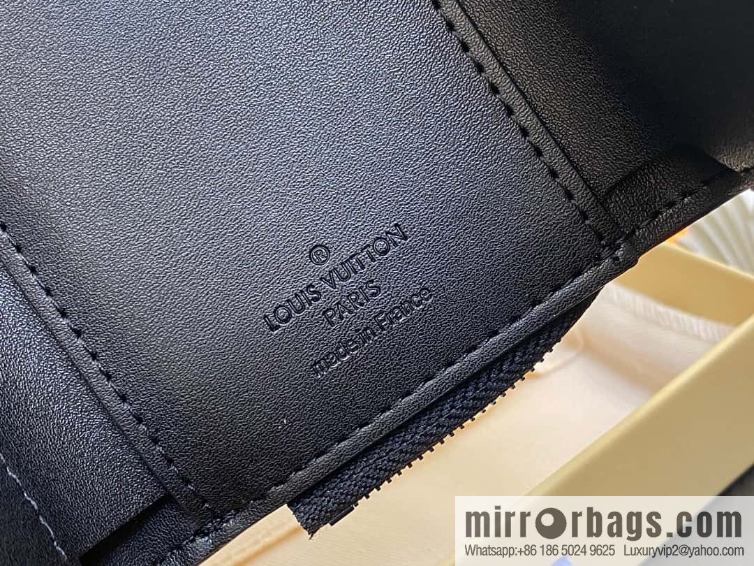 [Premium‑quality] M82556 black full leather tri-fold wallet series wallet