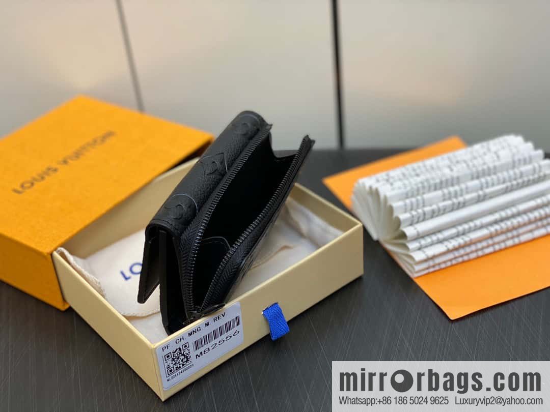 [Premium‑quality] M82556 black full leather tri-fold wallet series wallet
