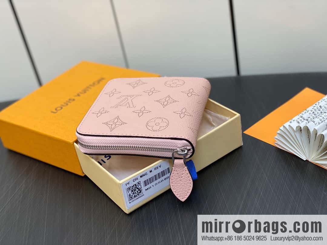 [Premium‑quality] M81558 pink full leather zipper wallet series