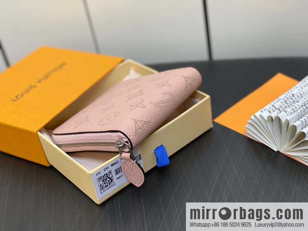 [Premium‑quality] M81558 pink full leather zipper wallet series