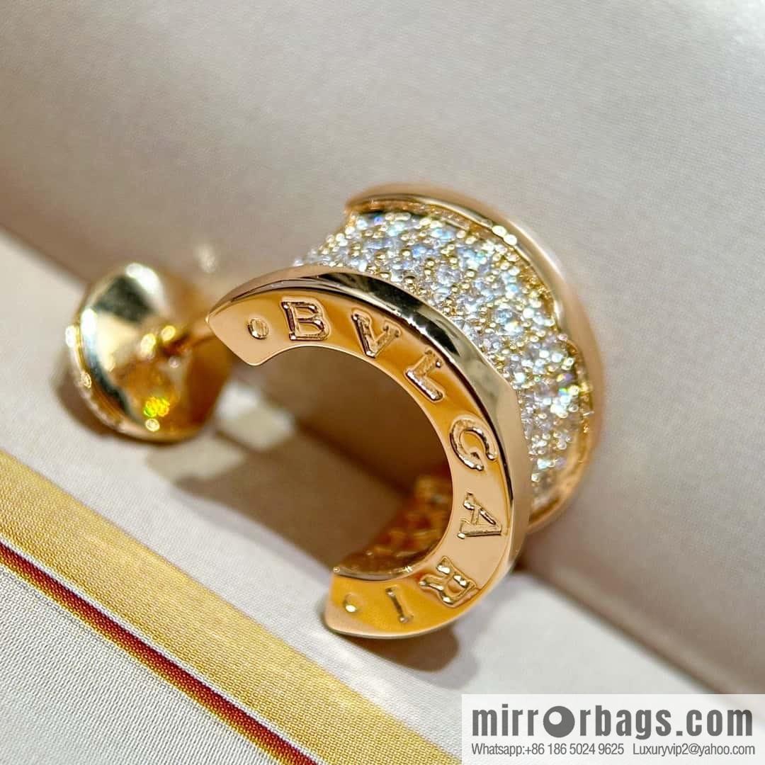 ☀️BVLGARI B. ZERO1 Full Diamond Small Waist Earrings Stud Earrings