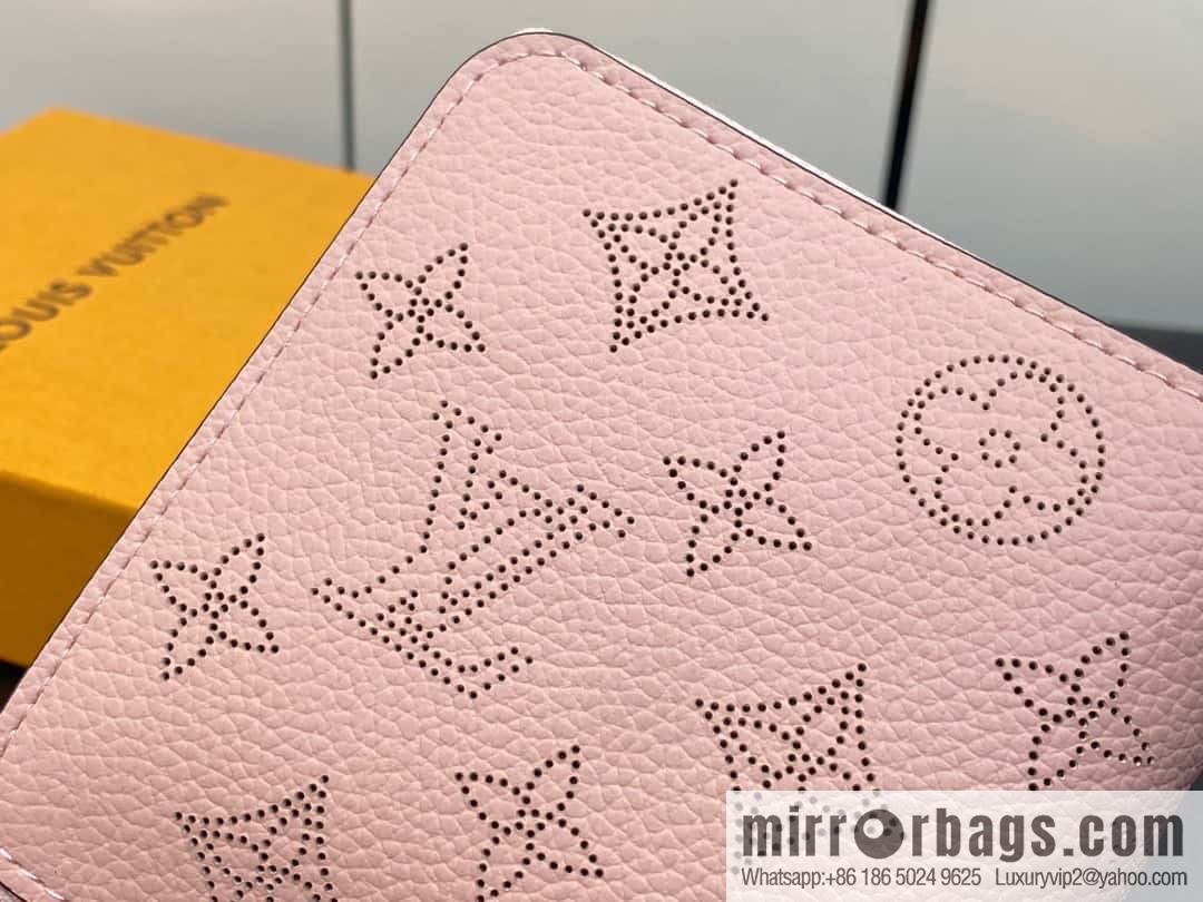 [Premium‑quality] M81558 pink full leather zipper wallet series