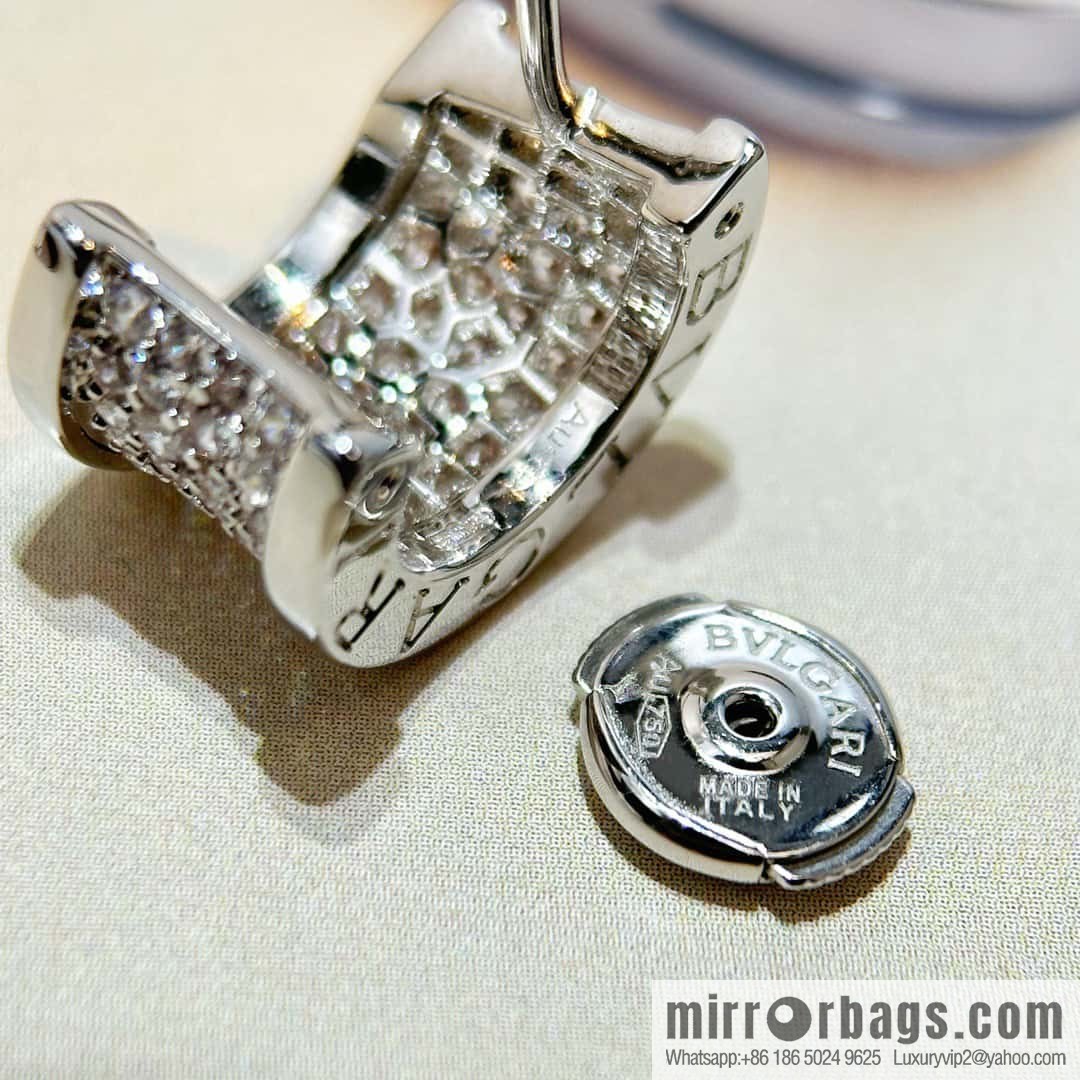 ☀️BVLGARI B. ZERO1 Full Diamond Small Waist Earrings Stud Earrings