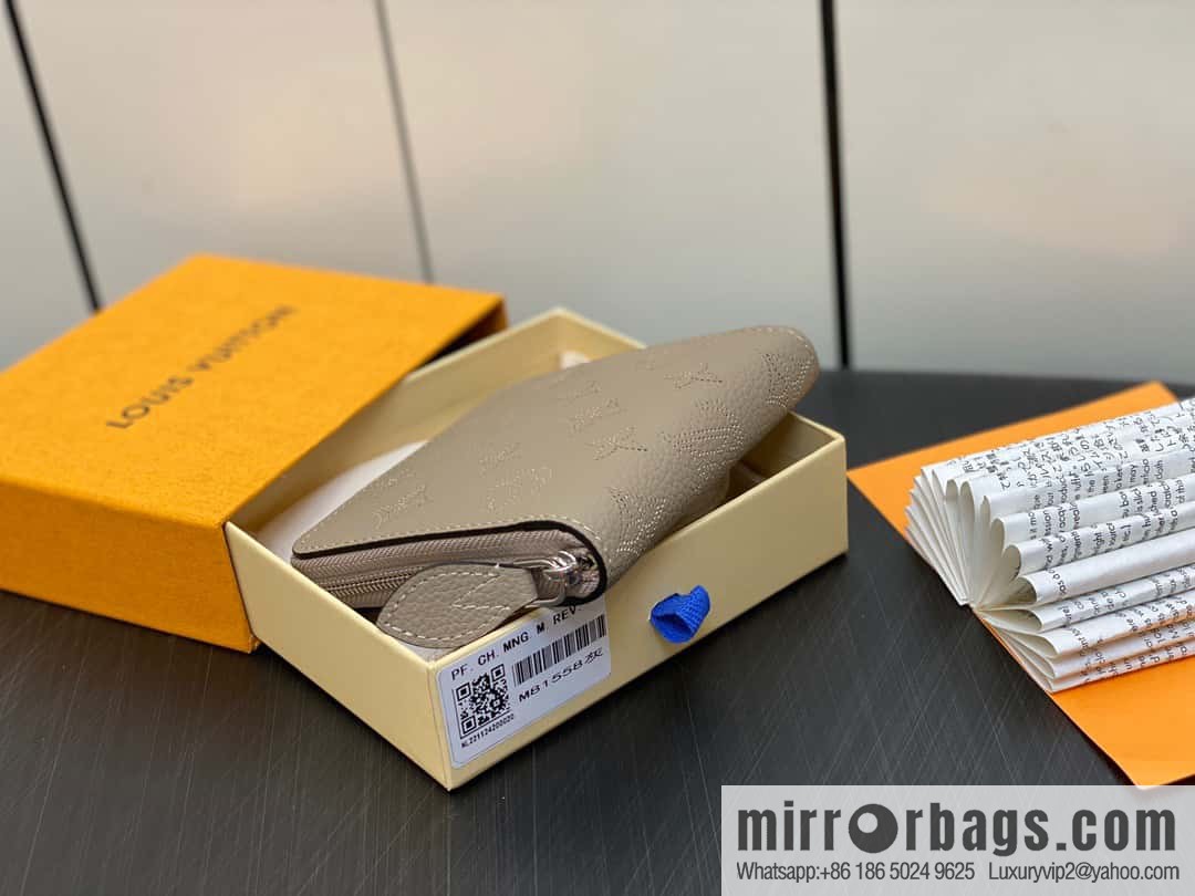 [Premium‑quality] M81558 gray, full leather zipper wallet series