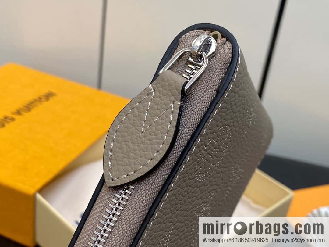 [Premium‑quality] M81558 gray, full leather zipper wallet series