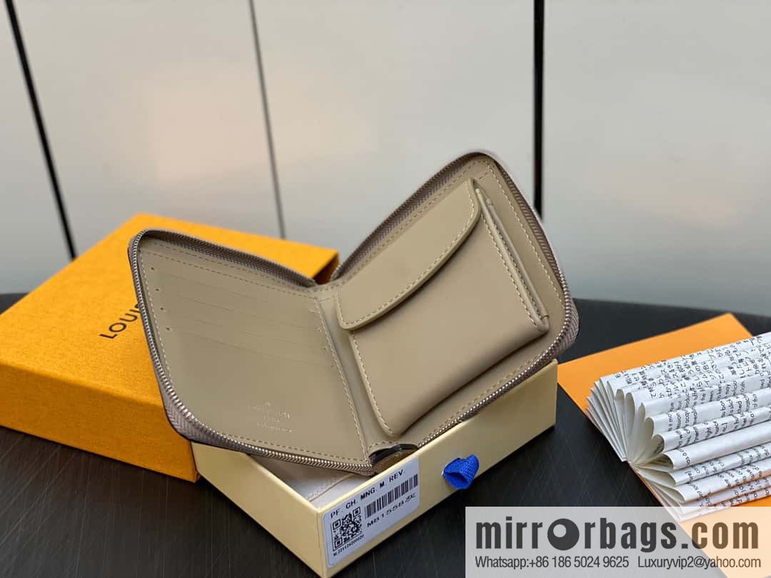 [Premium‑quality] M81558 gray, full leather zipper wallet series
