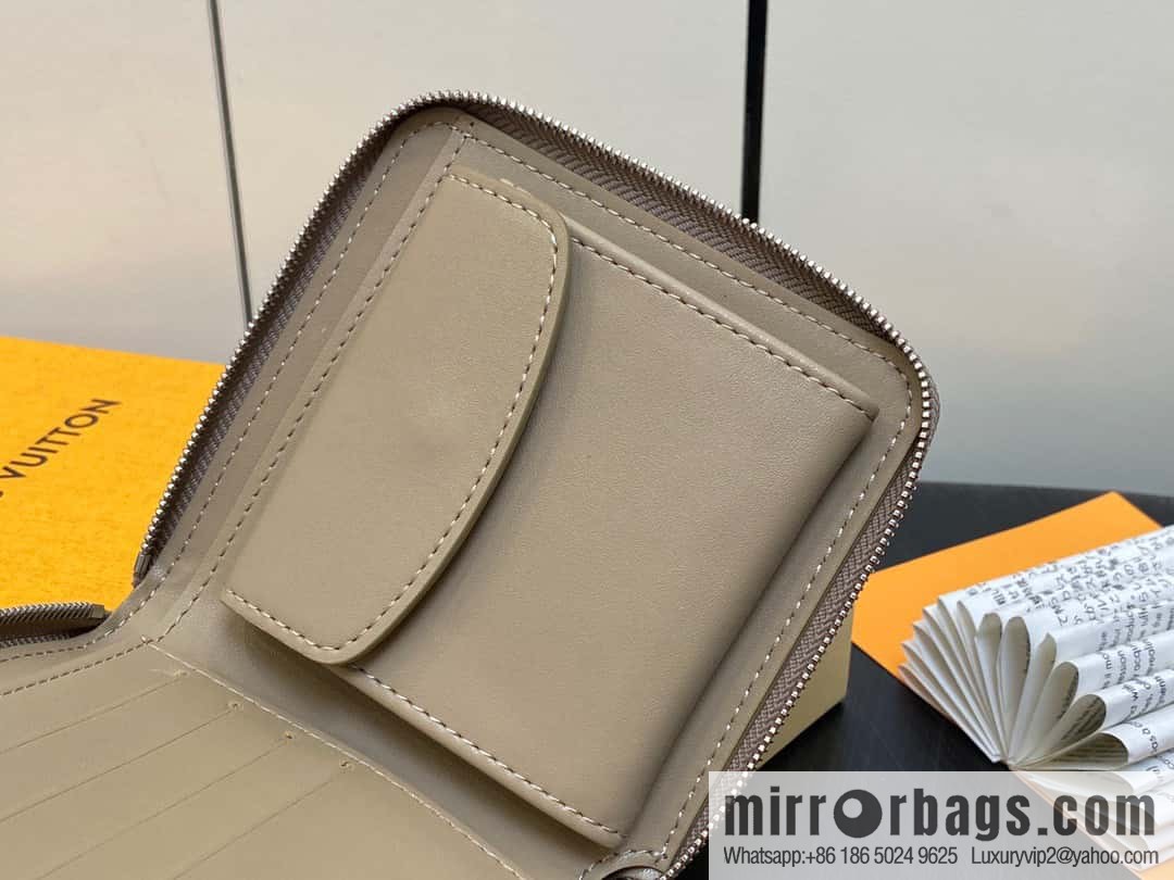 [Premium‑quality] M81558 gray, full leather zipper wallet series