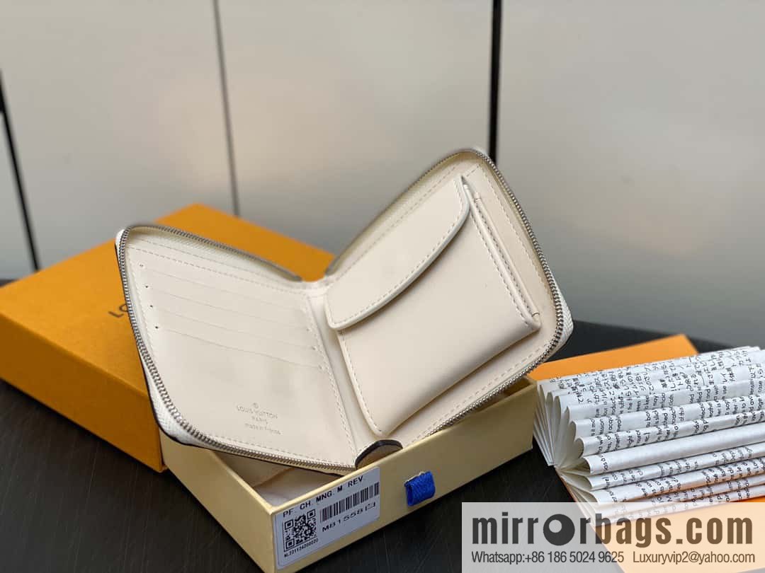 [Premium‑quality] M81558 gray, full leather zipper wallet series