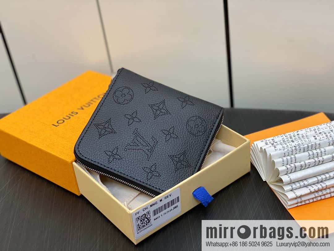 [Premium‑quality] M81558 gray, full leather zipper wallet series