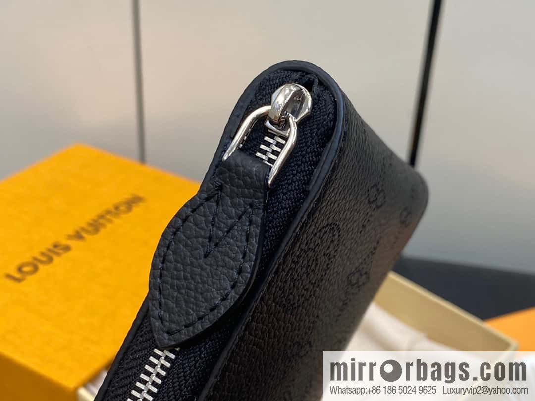 [Premium‑quality] M81558 gray, full leather zipper wallet series