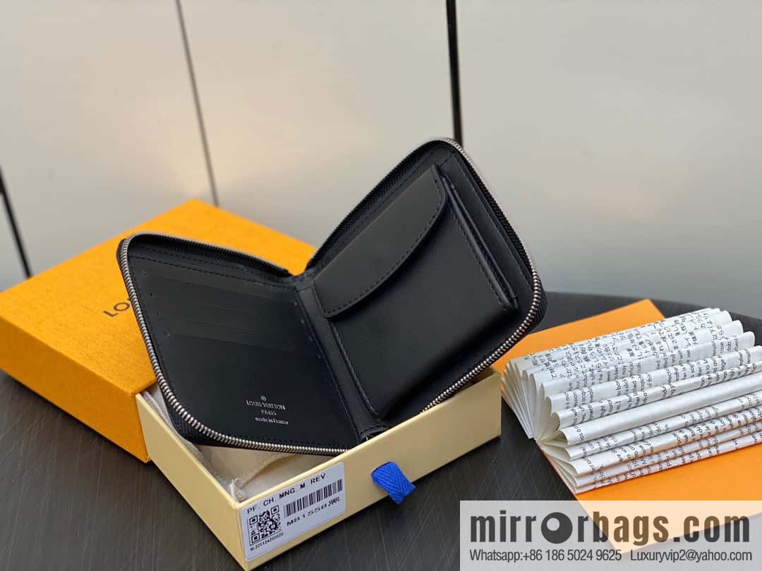 [Premium‑quality] M81558 gray, full leather zipper wallet series