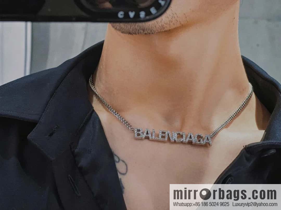 ☀️New Balenciaga BALENCIAGA full diamond letter necklace
