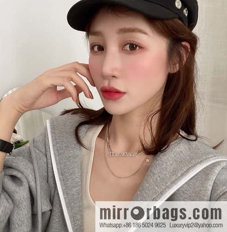 ☀️New Balenciaga BALENCIAGA full diamond letter necklace