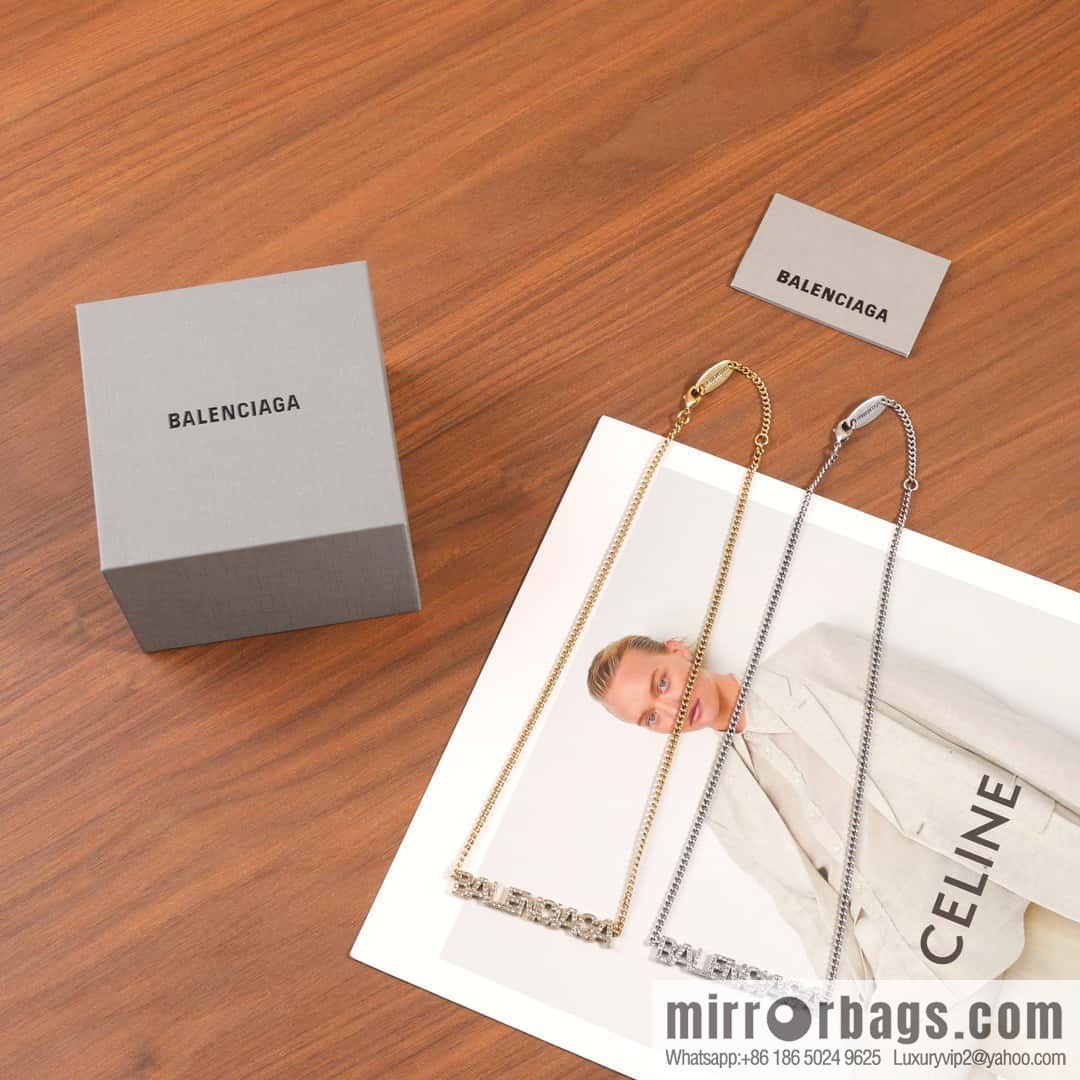 ☀️New Balenciaga BALENCIAGA full diamond letter necklace