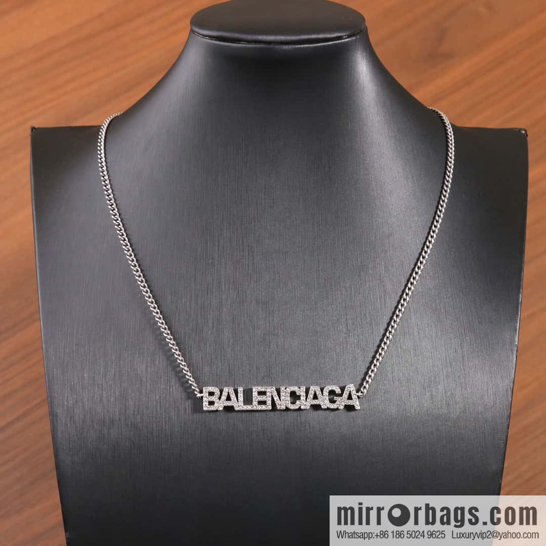☀️New Balenciaga BALENCIAGA full diamond letter necklace