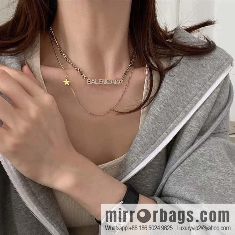 ☀️New Balenciaga BALENCIAGA full diamond letter necklace