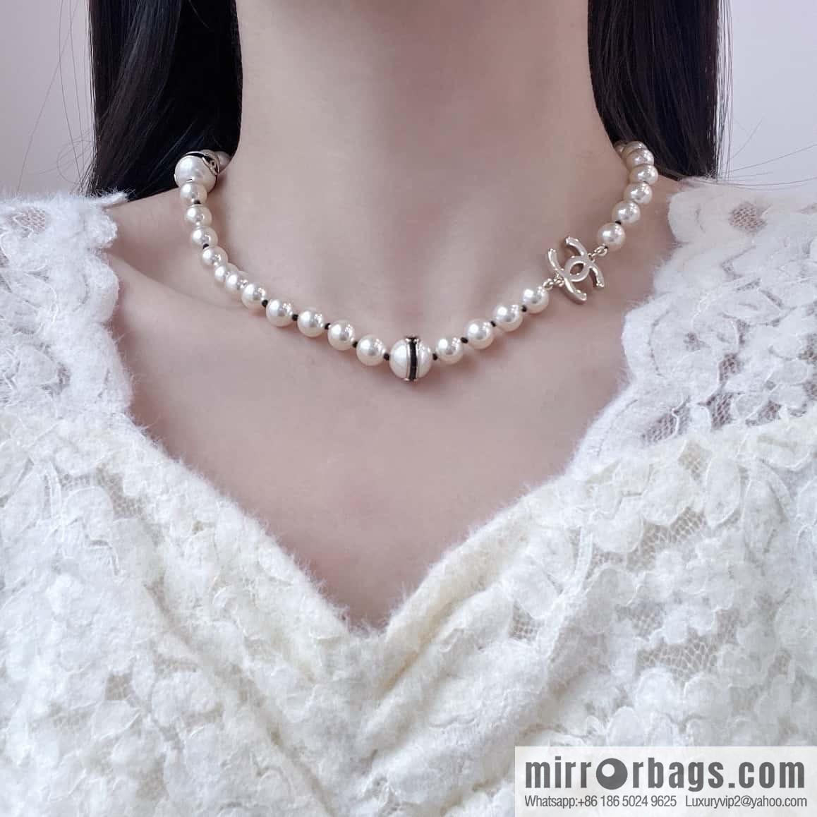 ❗️New ❗️ Chanel necklace ☀️ new ☑️ Chanel double c pearl necklace ☀️
