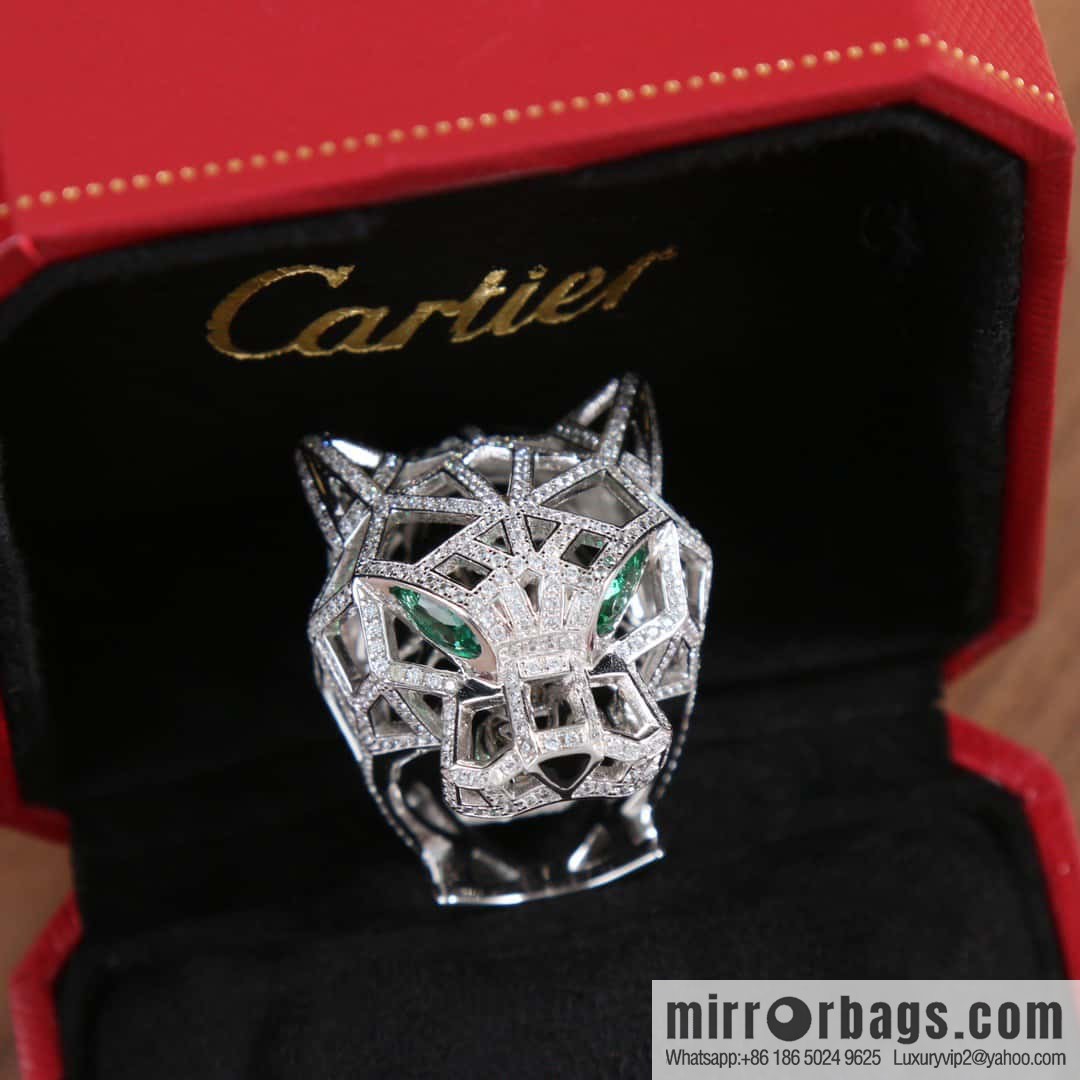 New ☑️ Cartier Cartier jungle series, hollow out full diamond tiger head ring