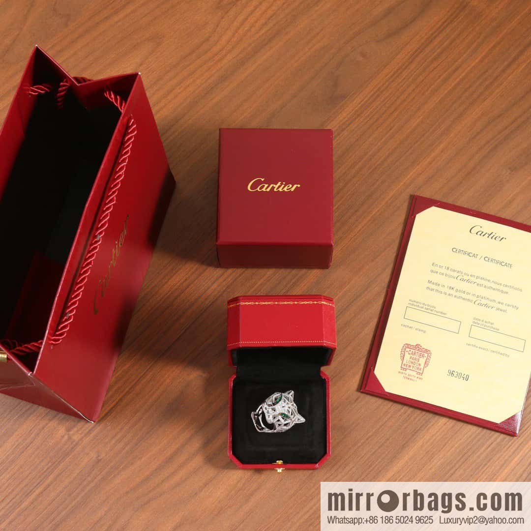 New ☑️ Cartier Cartier jungle series, hollow out full diamond tiger head ring