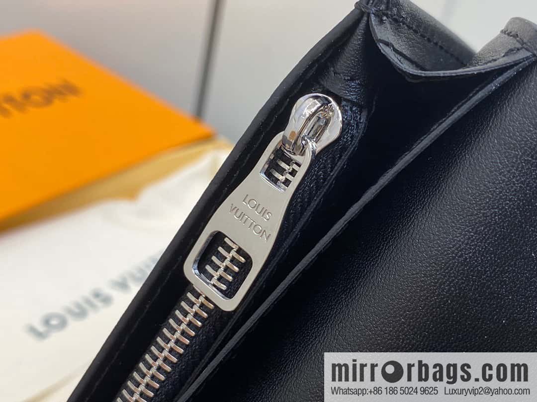 [Boutique‑grade] M83190 black full leather suit wallet series Brazza wallet