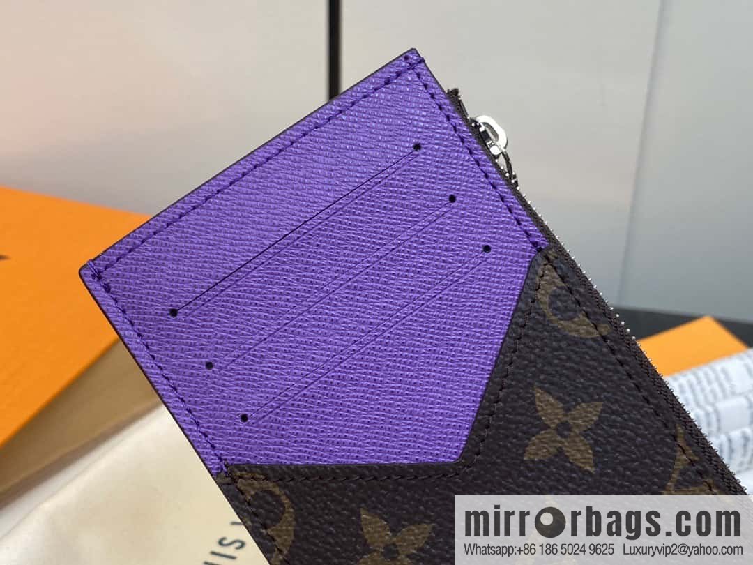 [Premium‑quality] M82908 monogram purple, card clip wallet series, this Coin card holder