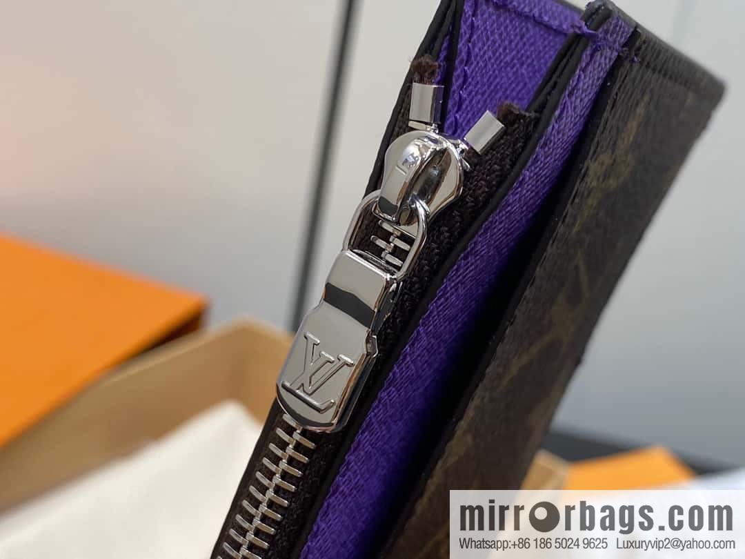 [Premium‑quality] M82908 monogram purple, card clip wallet series, this Coin card holder