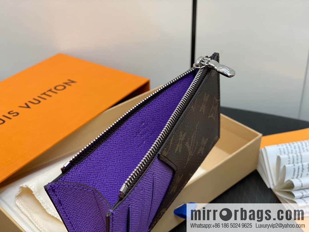 [Premium‑quality] M82908 monogram purple, card clip wallet series, this Coin card holder