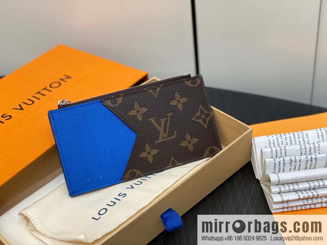 [Premium‑quality] M82908 monogram blue, card clip wallet series, this Coin card holder