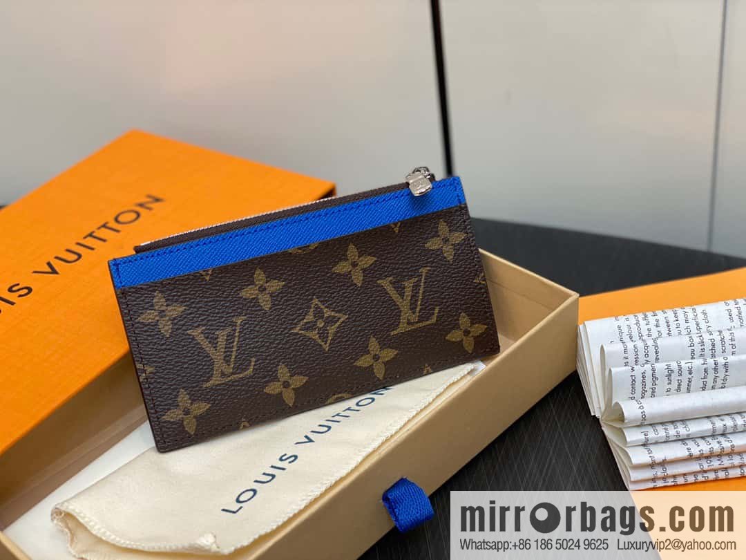 [Premium‑quality] M82908 monogram blue, card clip wallet series, this Coin card holder
