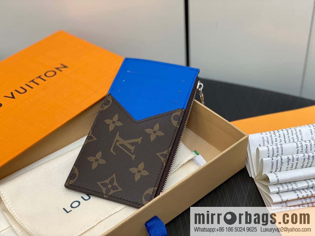 [Premium‑quality] M82908 monogram blue, card clip wallet series, this Coin card holder