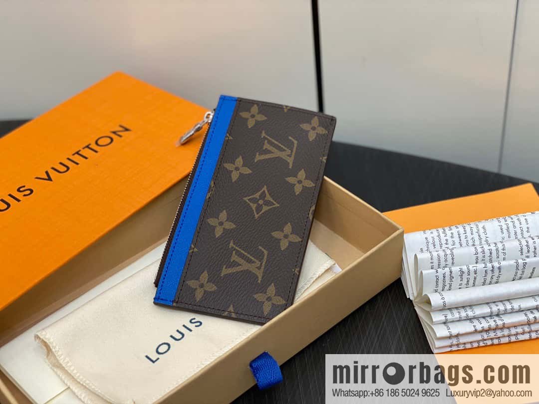 [Premium‑quality] M82908 monogram blue, card clip wallet series, this Coin card holder