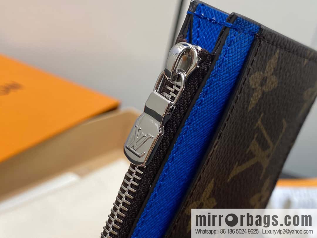 [Premium‑quality] M82908 monogram blue, card clip wallet series, this Coin card holder