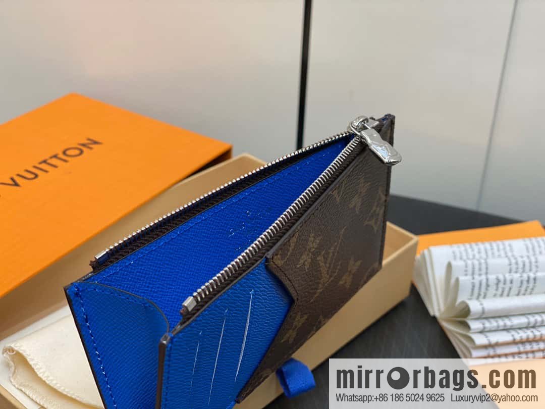 [Premium‑quality] M82908 monogram blue, card clip wallet series, this Coin card holder