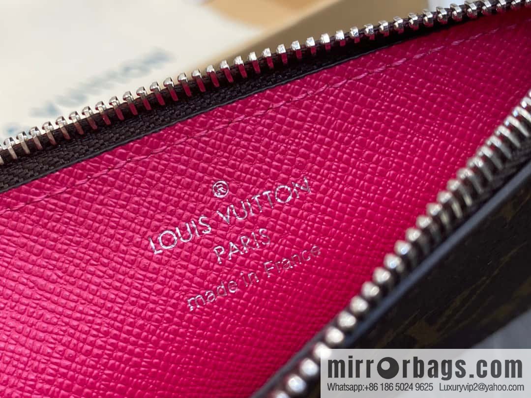[Premium‑quality] M82908 monogram plum red, card clip wallet series, this Coin card holder