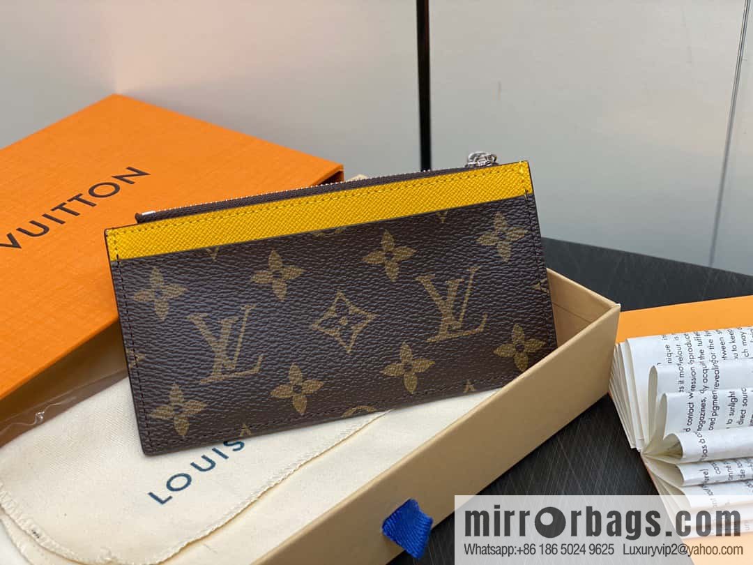 [Premium‑quality] M82908 monogram yellow, card clip wallet series, this Coin card holder