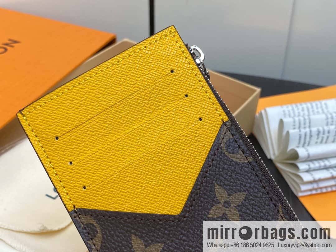 [Premium‑quality] M82908 monogram yellow, card clip wallet series, this Coin card holder