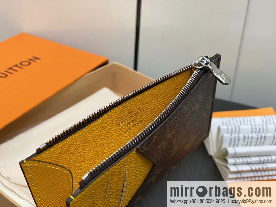 [Premium‑quality] M82908 monogram yellow, card clip wallet series, this Coin card holder