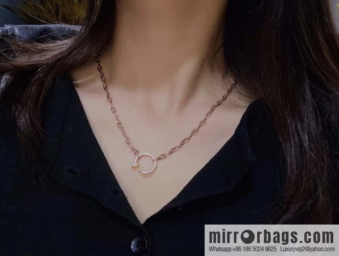 ❗New ❗ ☀ one to one Seiko version ☀ Cartier Cartier new full diamond nail necklace ☀