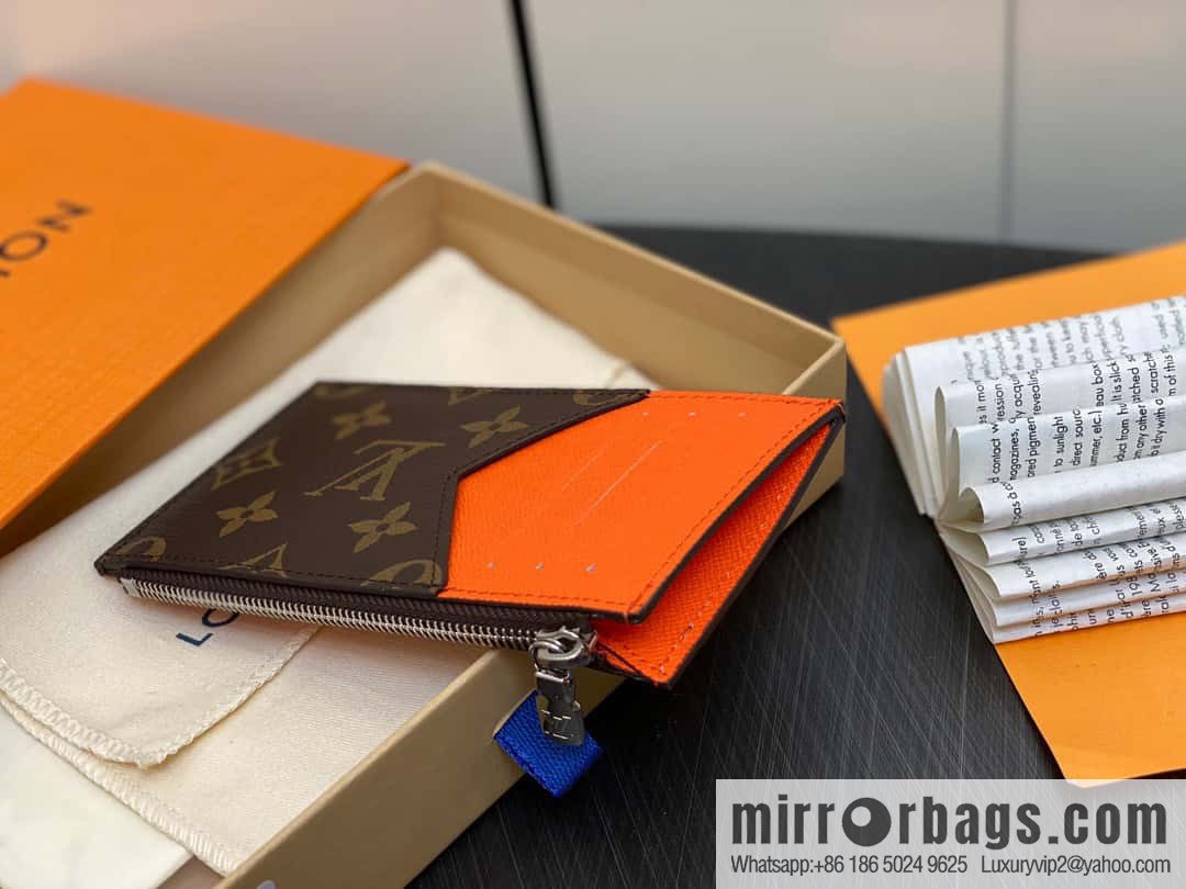 [Premium‑quality] M82908 monogram orange, card clip wallet series, this Coin card holder