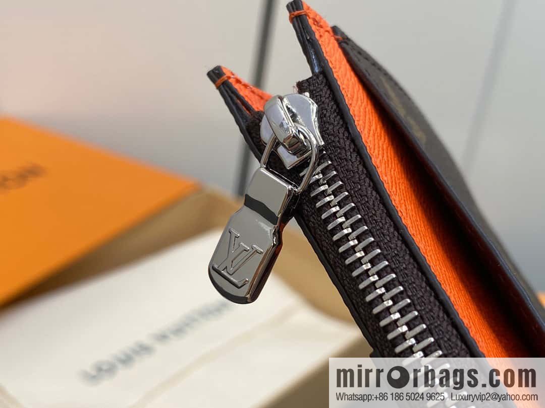 [Premium‑quality] M82908 monogram orange, card clip wallet series, this Coin card holder