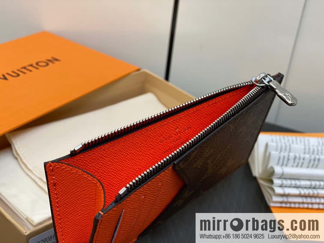 [Premium‑quality] M82908 monogram orange, card clip wallet series, this Coin card holder