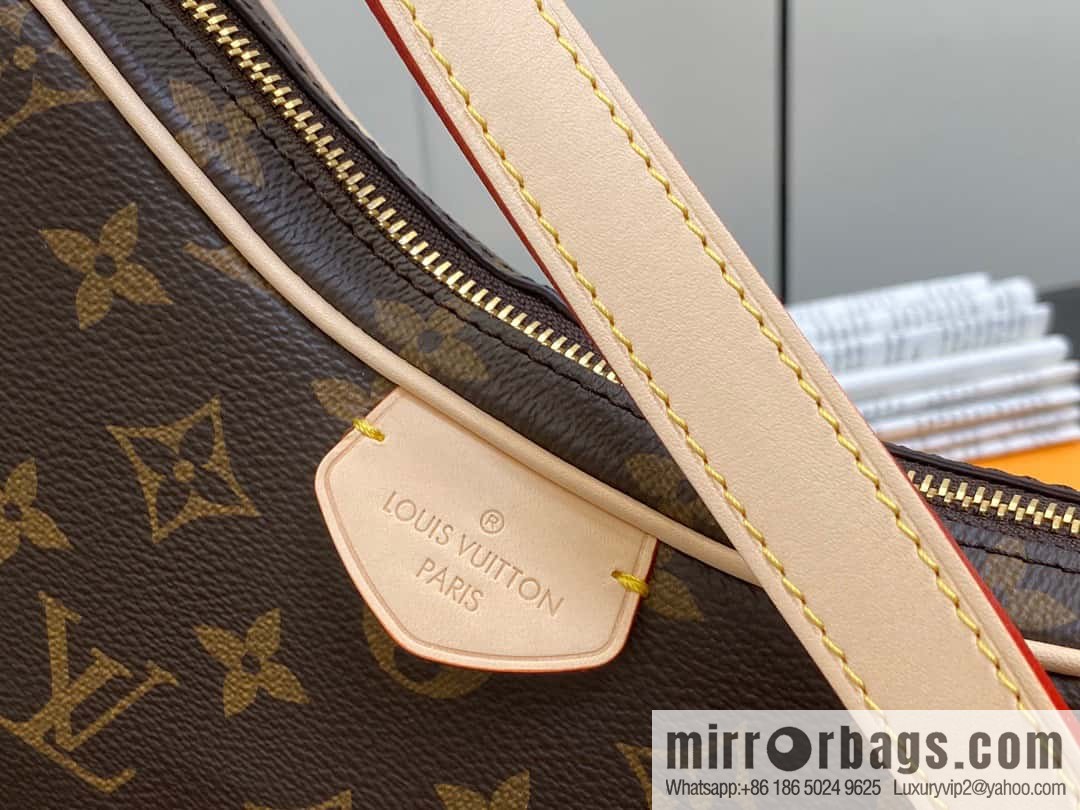 [Boutique‑grade] M46828 monogram upgraded anti-fouling leather, bowl bean bag series Croissant MM croissant bag 2024 early spring series