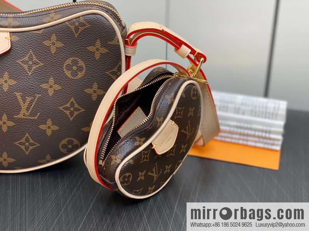 [Boutique‑grade] M46828 monogram upgraded anti-fouling leather, bowl bean bag series Croissant MM croissant bag 2024 early spring series