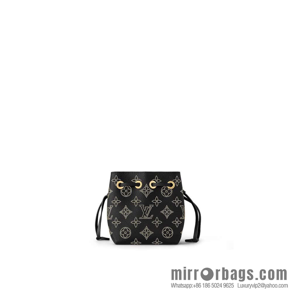 [Boutique‑grade] M82744 black full leather mini bucket bag series Pico Bella bucket bag