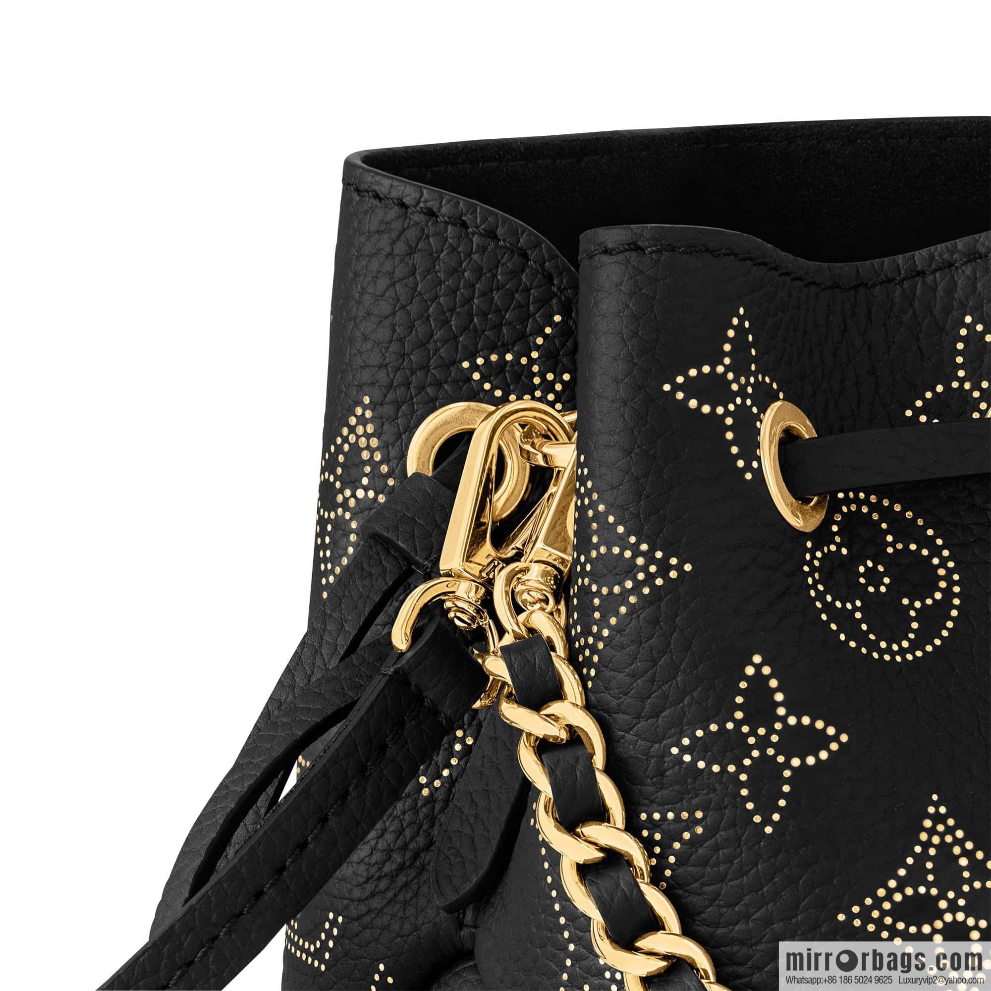 [Boutique‑grade] M82744 black full leather mini bucket bag series Pico Bella bucket bag