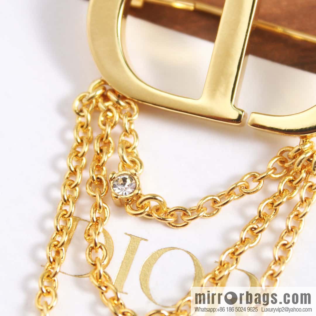 New ☑️ DIOR gold CD fringed brooch